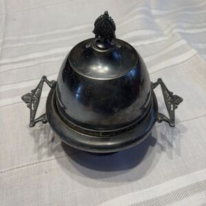 Antique Aurora SP MFG Butter Dish 126 Warranted‎ Silver Triple Plate 3pc